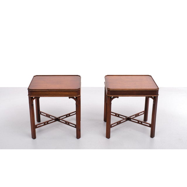 Georgian Revival Mahogany Side Tables by Bevan Funnell, England, 1960s, Set of 4 For Sale - Image 4 of 9