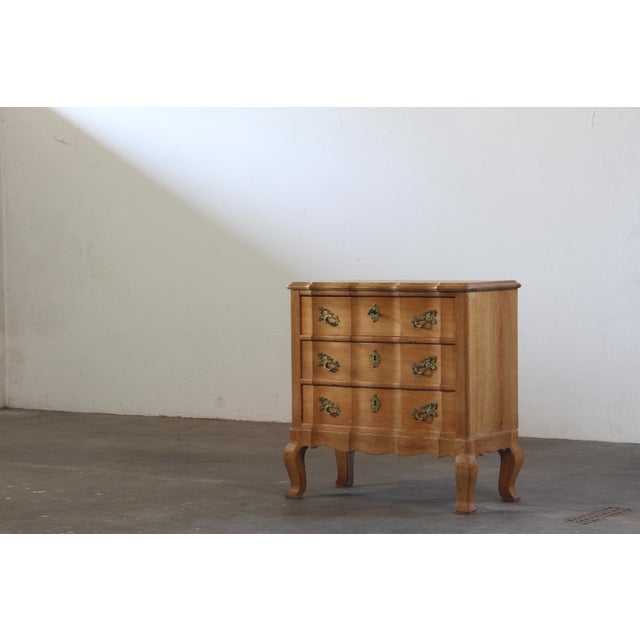 Mid-Century Danish Oak Baroque / Rococo Style Commode attributed to Henning Kjærnulf, 1960s For Sale - Image 4 of 17