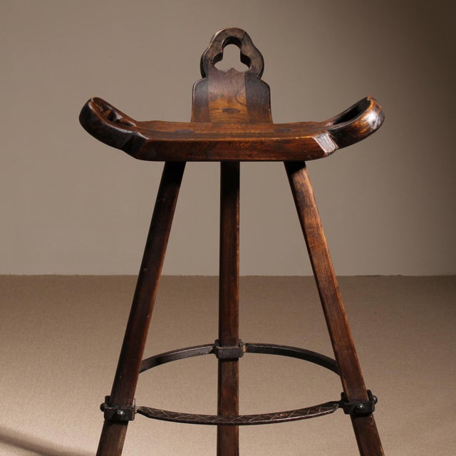 Brutalist Brutalist Wood Marbella Bar Stools, Spain, 1970s For Sale - Image 3 of 11