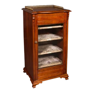 1910s Antique Edwardian English Walnut Music Cabinet