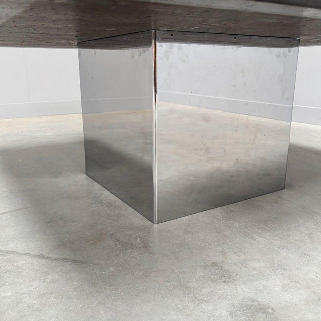 Black Stone and Steel Coffee Table from Draenert, 1970s For Sale - Image 8 of 11