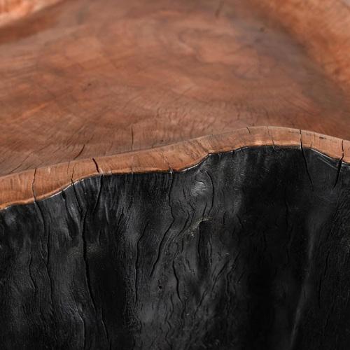 Side Table with Castors in Blackened Wood For Sale - Image 4 of 5