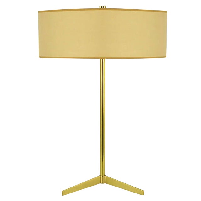 Lightolier Modern Brass Tripod Base Table Lamp For Sale