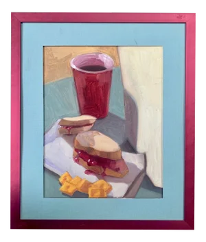 Contemporary Lunch Time Still Life Painting- Framed