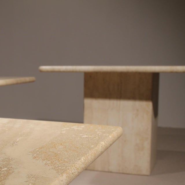 Nesting Table in Travertine, 1970s, Set of 3 For Sale - Image 11 of 15