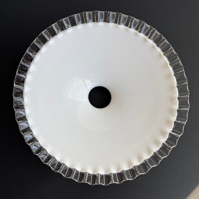 French White Opaline Glass “Frill” Pendant Light, 1930s For Sale In Buffalo - Image 6 of 7