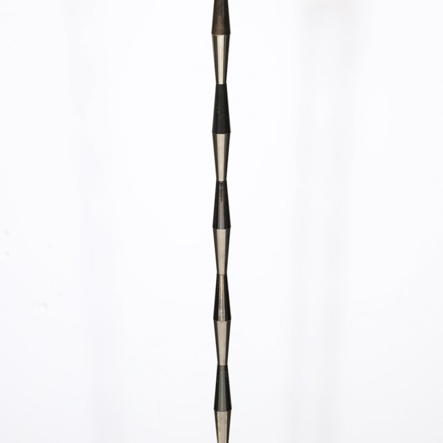 1960s Pair of MidCentury Geometric Polished Nickel & Gunmetal Floor Lamps by Gio Ponti For Sale - Image 14 of 15