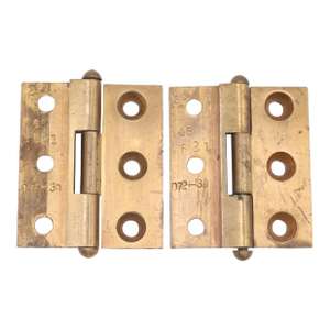 Pair of Vintage 3.5 X 4 In. Brass Offset Bifold Door Hinges