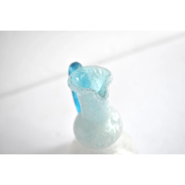 Late 20th Century Blue Murano Bullicante Bubble Glass Pitcher For Sale In San Francisco - Image 6 of 8