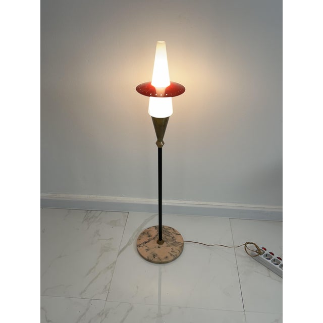 Mid-Century Modern Small Italian Floor Lamp in the style of Stilnovo, 1950 For Sale - Image 3 of 13