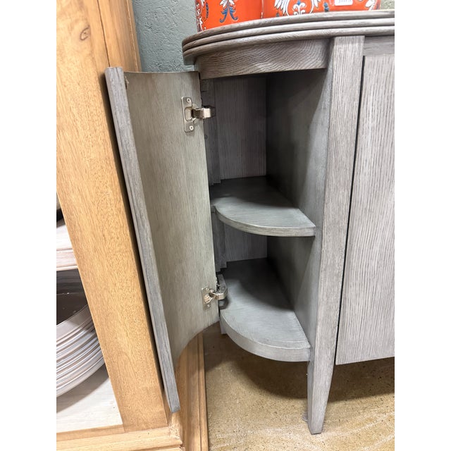 Contemporary Grey Demi-Lune Cabinet For Sale - Image 3 of 6