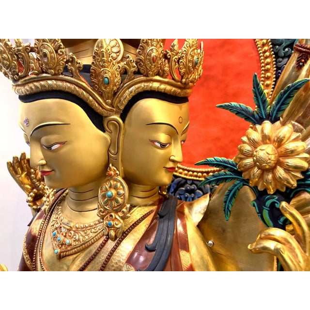 Monumental 88-Inch 24k Gilt Copper Thousand-Armed Avalokiteshvara, Nepal, 1980 For Sale - Image 9 of 17