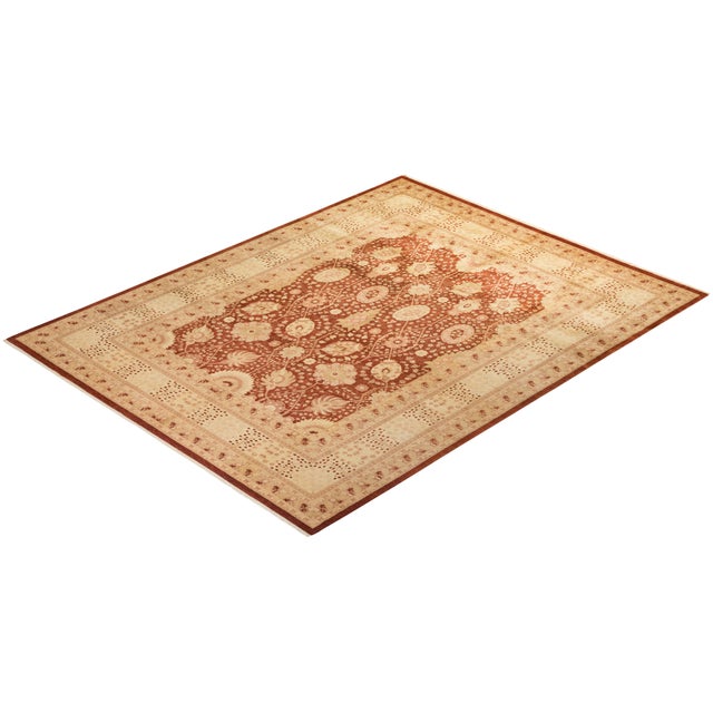 Brick Red Mogul Collection Hand-Knotted Area Rug - Red Collection 8' 1" X 10' 4" For Sale - Image 8 of 10
