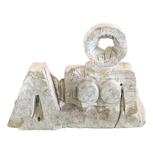 Monumental Marble Reclining Female Figure Sculpture, Manner of Henry Moore, 1970 For Sale