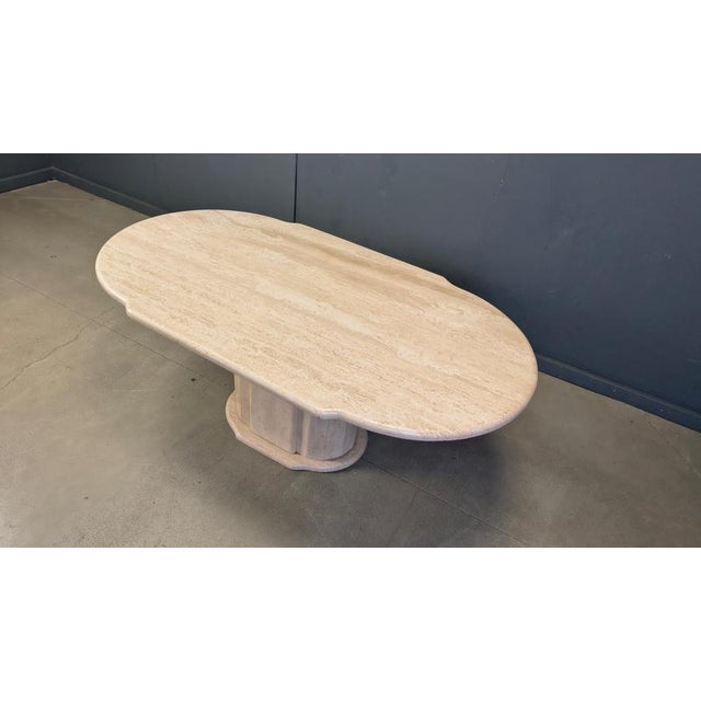 Vintage Oval Travertine Dining Table, 1970s For Sale - Image 6 of 11