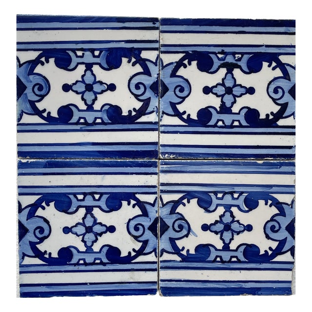 Earthenware Tiles, 1800s, Set of 32 For Sale