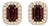 Natural Garnet Stud Earrings | Vintage Halo Cluster Earrings | January Birthstone Jewelry - A Pair For Sale