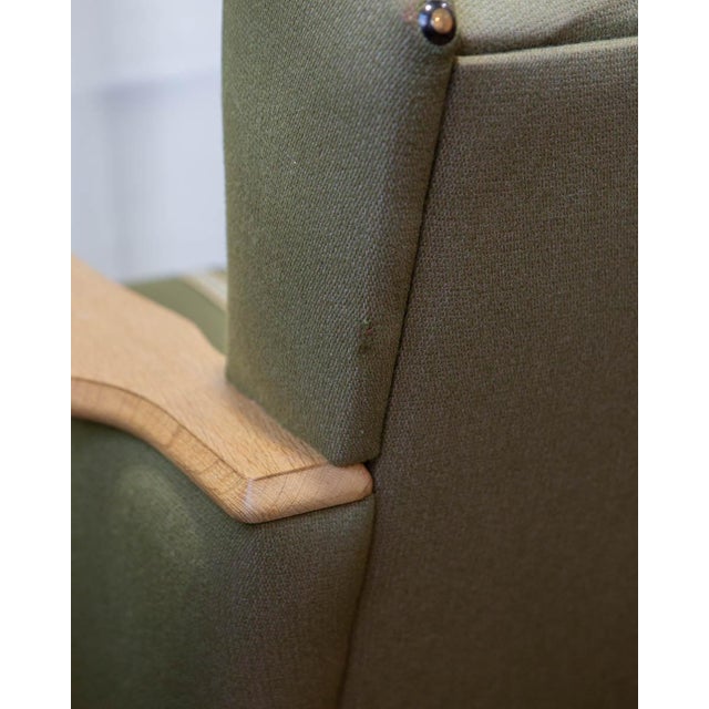 Pair of Attributed to Henning Kjærnulf Danish Oak Lounge Chairs With Ottoman, C. 1960s For Sale - Image 13 of 18