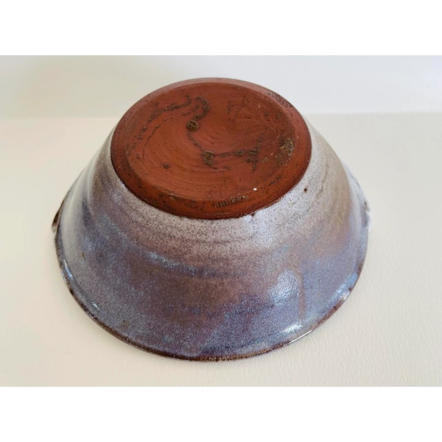 Mid-Century Modern 1970s Woburn Studio Art Pottery English Hand Crafted Handled Round Bowl For Sale - Image 3 of 8