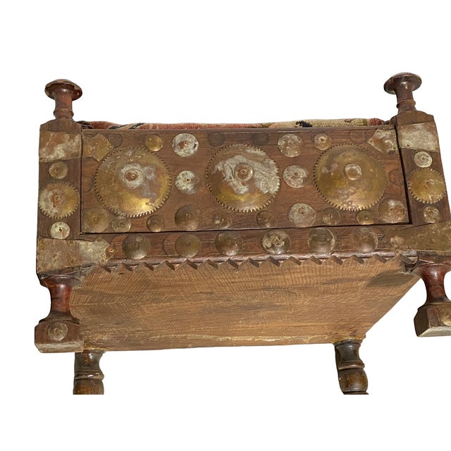 Indian Punjabi Square Low Stool With Antique Hamadan Seat Chairish