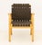Alvar Aalto Model 45 Bentwood Arm Chair, originally designed 1947, bent birch frame, rattan wrapped arms, and grey webbing...