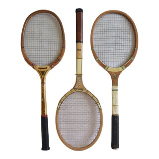 Vintage Designer Decorative Tennis Racquets - Set of Three For Sale