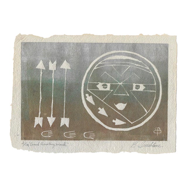 1980s Bernice Breedlove Good Hunting Mask Relief Print For Sale