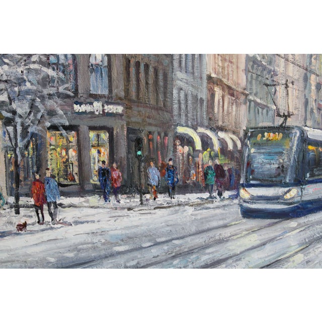 Early 21st Century Rolands Krisjans, Winter in the City, 2000s, Oil on Canvas For Sale - Image 5 of 7
