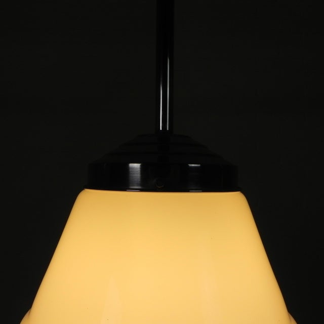 Art Deco Pendant Lamp with Opaline Glass Shade, 1930s For Sale - Image 10 of 15