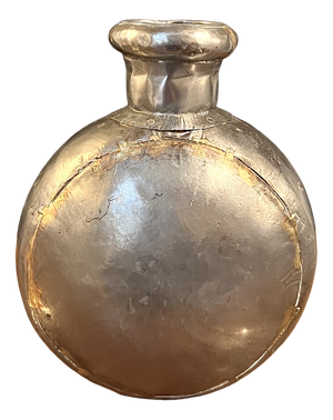 19th Century Indian Handcrafted Metal Water Flask, 1890s