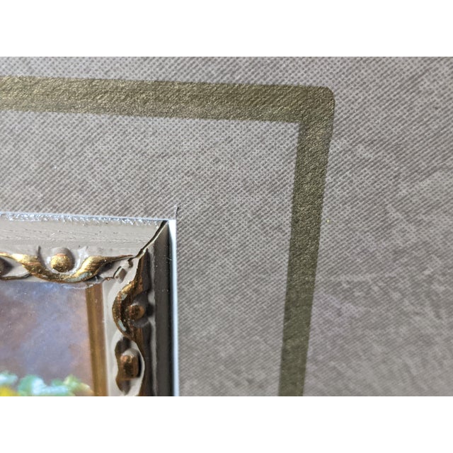 Late 20th Century Large Blue & Green “A Loggia at Amalfi” Landscape After C. F. Aagaard in Ornate Gold Frame For Sale - Image 11 of 14
