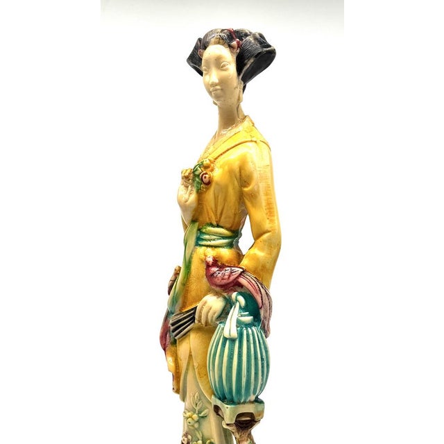 Large Vintage Chinoiserie Sculptural Figures in Resin, 1970s, Set of 2 For Sale - Image 11 of 18