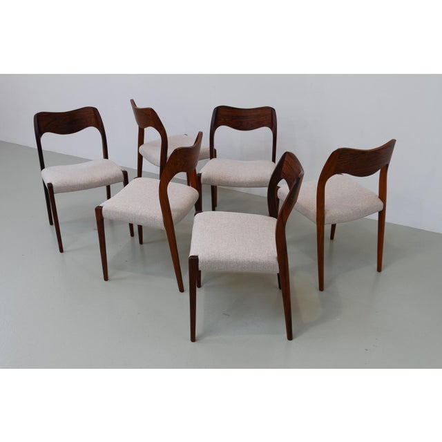 Danish Rosewood Chairs Model 71 by Niels O. Møller for J.L. Møllers, 1970s, Set of 6 For Sale - Image 12 of 18
