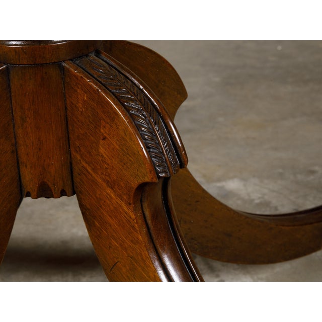 19th Century Regency English Mahogany Pembroke Table with Drawer, Quadripod Base, Lion Feet For Sale - Image 11 of 12