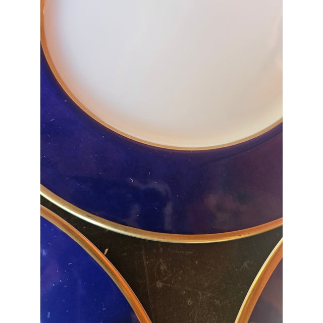 American Stylish Cobalt Blue and Gold Banded Salad or Dessert Plates by Mikasa - Set of 6 For Sale - Image 3 of 3