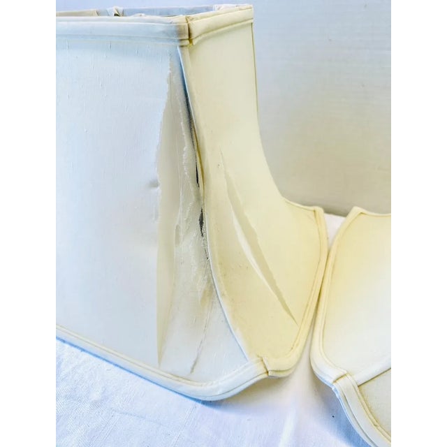 White 1960s Chinese Emperor & Empress Table Lamps With Shades - a Pair For Sale - Image 8 of 12