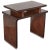 French Modernist stepped two tier cubist end table in bookmatched walnut. The top surface raised on bull nose plinths,...