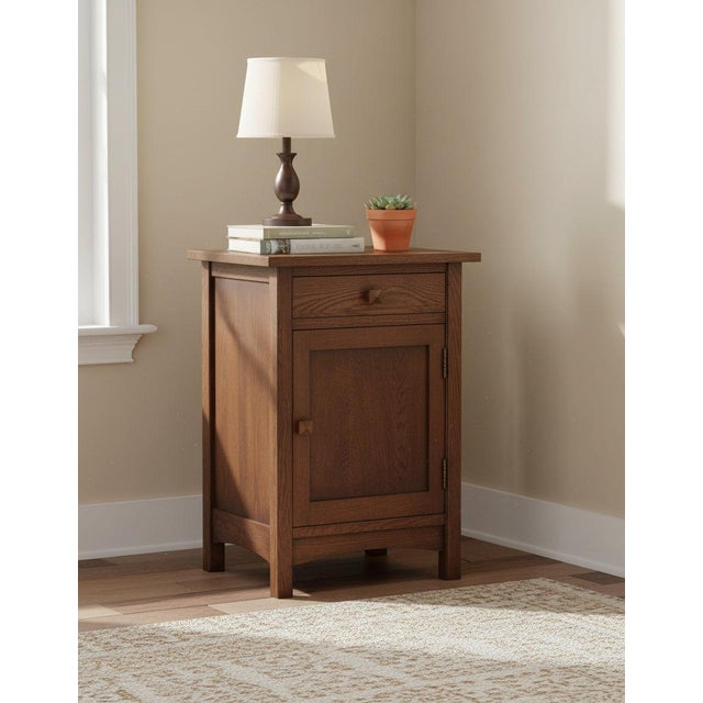Wood Mission 1 Door 1 Drawer Nightstand - Walnut Stain For Sale - Image 7 of 10