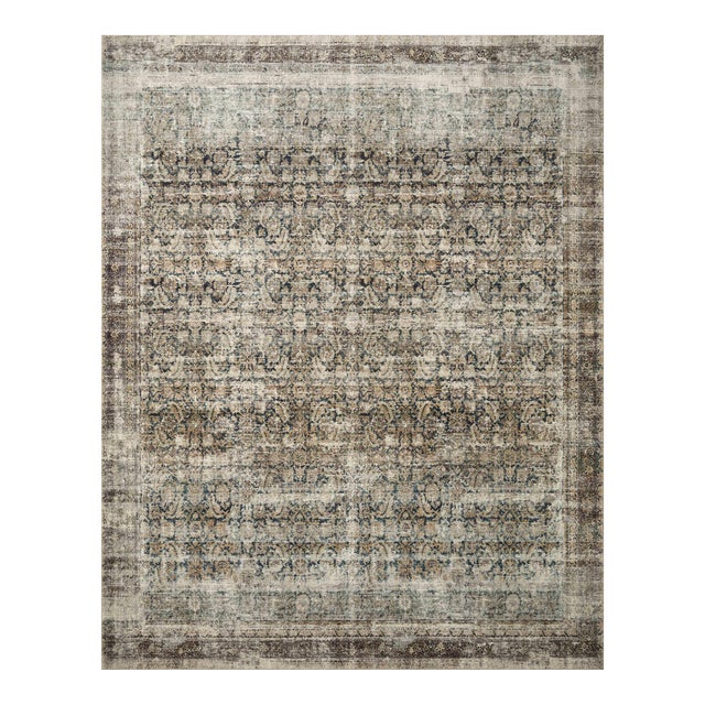 Amber Lewis x Loloi Morgan Navy / Sand 7'-3" x 9'-3" Area Rug For Sale