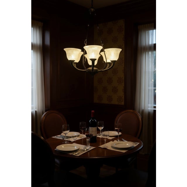 Large Vintage Bronze Murano Glass Chandelier, 1960s For Sale - Image 6 of 13