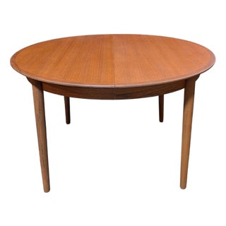 1950s Round Teak Table Without Leaves - 012601 For Sale