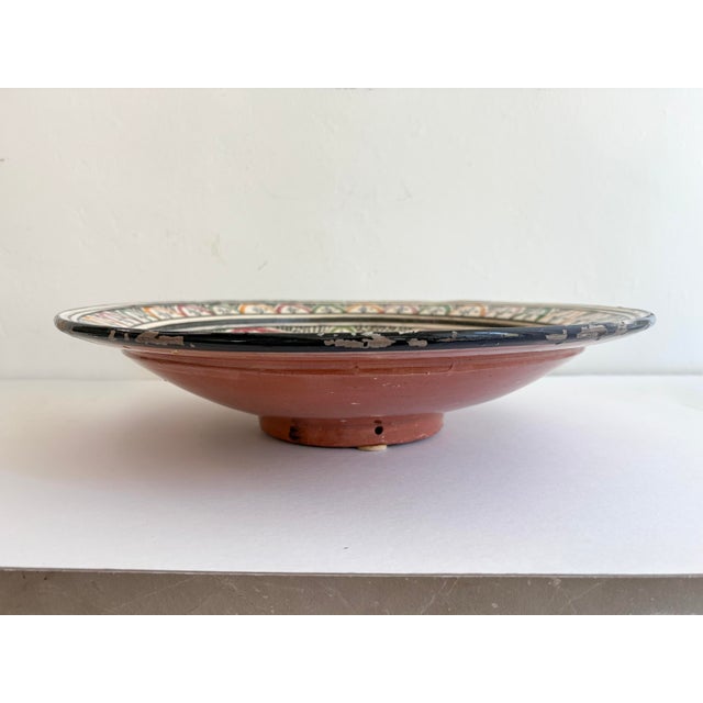 Mid 20th Century Moroccan Handmade Polychrome Ceramic Decorative Bowl in Mosaic Pattern For Sale - Image 5 of 17