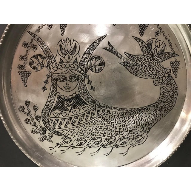 Quenn Of The Snakes SHAHMARAN (*) design decorative tray or wall plate. Size 34 cm \ 13.4 inches. Mythological iconography...