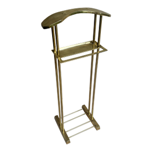 Vintage Brass Valet Stand - Palm Beach Hollywood Regency Dresser Rack - Karl Springer Style