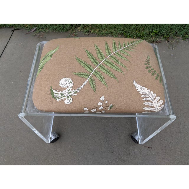 The House of Scalamandr�� Elsie De Wolfe Vintage Lucite Vanity Stool Bench For Sale In Charlotte - Image 6 of 12