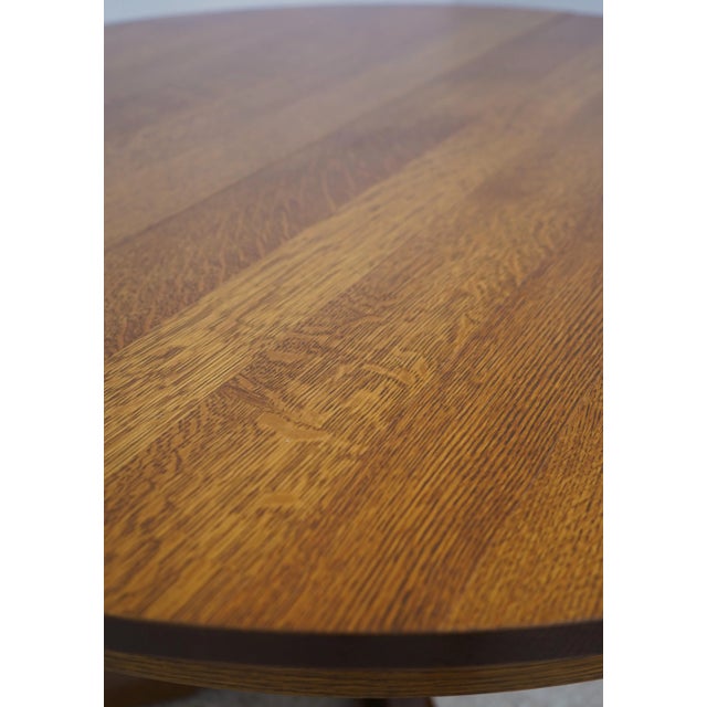 Stickley Round Mission Oak Dining Room Table For Sale - Image 10 of 18