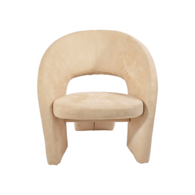 This pair of postmodern accent chairs, designed in the style of Jaymar, showcases sculptural form and understated...