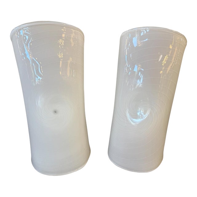 1970s Murano Spiral Glass Wall Sconces - a Pair For Sale