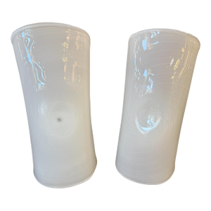 1970s Murano Spiral Glass Wall Sconces - a Pair
