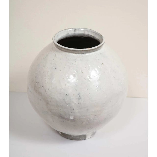 White 2021 “Moon Jar I” White, Hand Crafted Clay Vase by Sungwook Park (South Korea) For Sale - Image 8 of 12